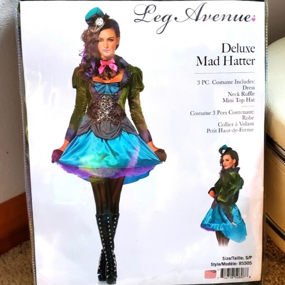 Leg Avenue Dresses & Skirts - Deluxe Mad Hatter Costume with Pantyhose Alice in Wonderland Women’s Size Small